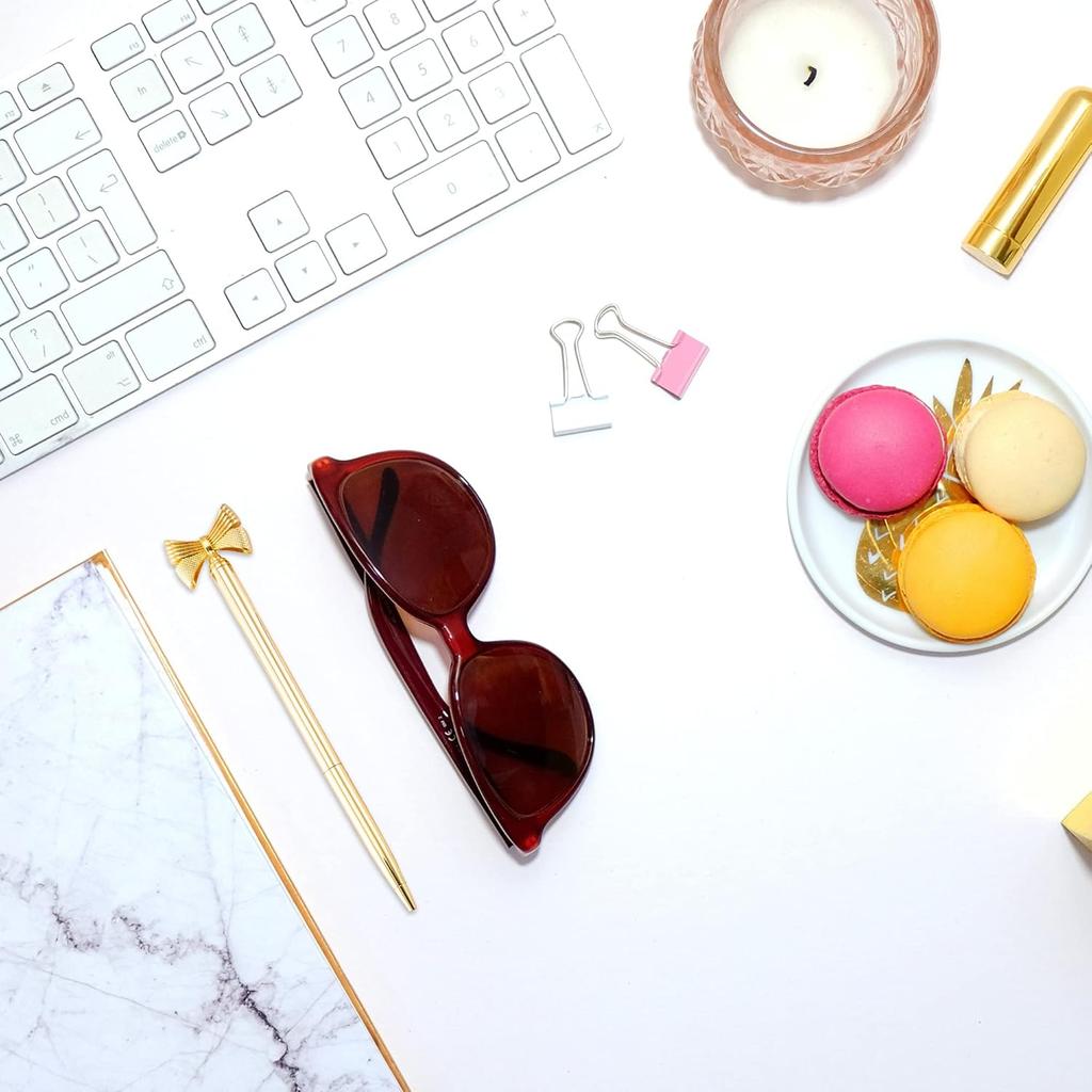 3 Pieces Bow Decoration Twist Metal Ballpoint Pen Ball Pen 1.0 MM Black Ink