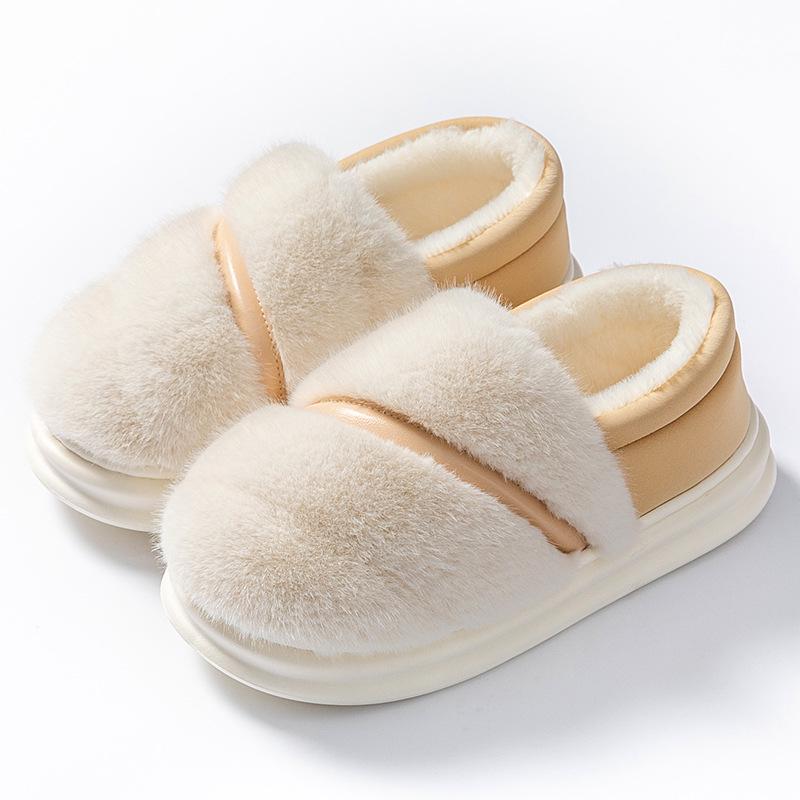 Plush Indoor Slippers: Warm, Non-slip Cotton Shoes for Men & Women - Perfect for Autumn & Winter