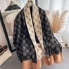 New simple high-speed jacquard machine strip imitation cashmere scarf women's short fringed premium gray shawl