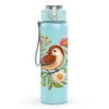 1PC Robin Bird Wildflower Print 750ml Color Plastic Sports Water Bottle Leakproof Flip Straw Lid Suitable for Sports Office Home Use