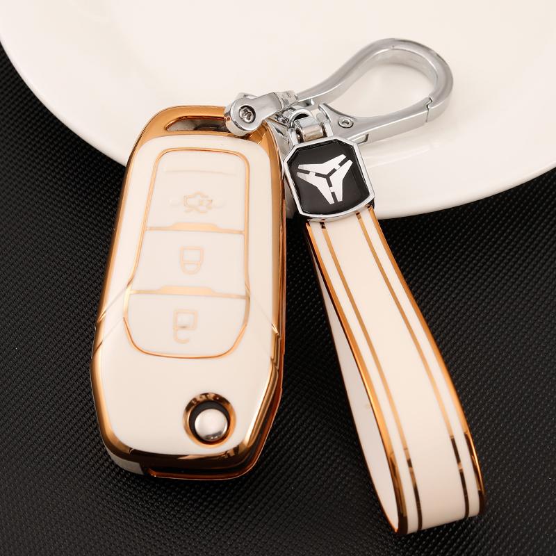 Tpu Smart Key Cover For Ford F-150 F-250 F-350 Explorer Ranger Ka Fiesta Mondeo Tpu Car Key Shell Case Holder Key Chain Set