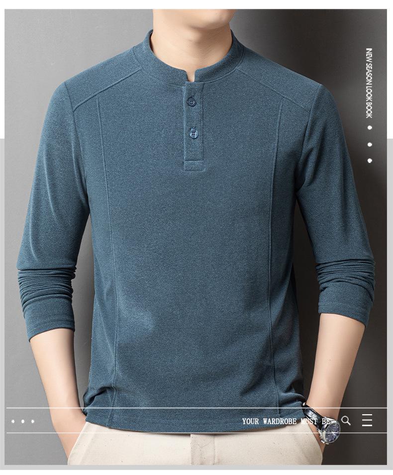 Chinesischer Stil Zwei-Knopf Fleece Stehkragen Langarm Herren Hoodie - Herbst/Winter Dick Warm Lässig Oberteil