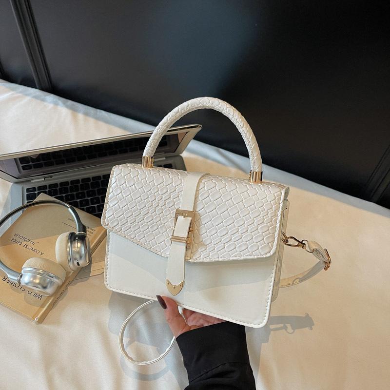 

Retro new fashion casual simple casual belt decoration shoulder crossbody portable women s small square bag белый