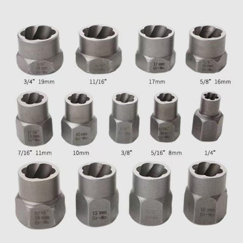 26 Piece Screw Extractor Kit 135 Degree Split Point With Alloy Drill Bit And Impact Adapter For Damaged Bolt Nut Removal