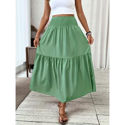 Damen Casual Ditsy Floral Elastischer Bund Taschenrock, Geeignet für lässige Pendlerkleidung