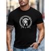 European Sizes Men'S T-Shirt, Relaxed And Casual, Easy And Stylish, Men'S Spartan Helmet Pattern Summer Casual Round Neck Short T-Shirt
