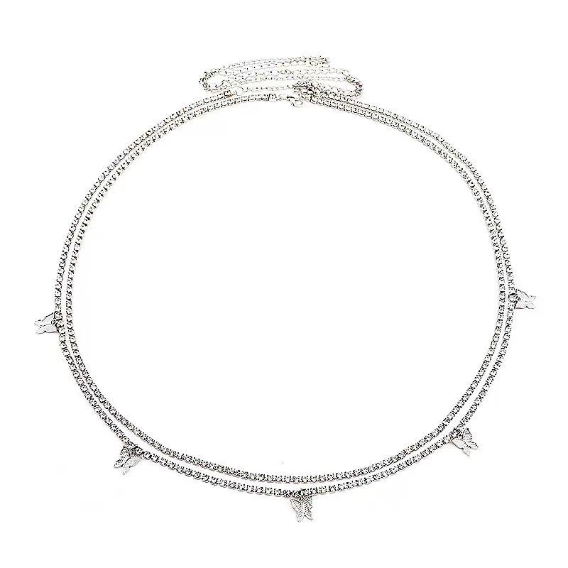 Women's Rhinestone Waist Chain Belt: Stylish Thin Body Chain for Summer Dresses, Accentuates Slim Waist and Belly Button