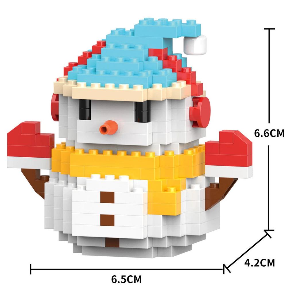 Non-Toxic 33 Style Cartoon Santa Claus Snowman Wishing Tree Apple Candy House Building Blocks City Compatible Diy Toys Children'S Gifts