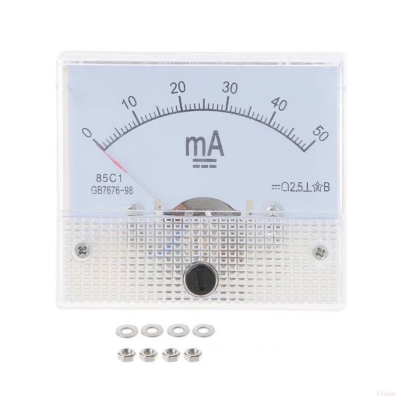 Compact Ammeter Analog Amp Meter Gauge Rectangle Panel Meter Current Tester 1A/2A/30A/50A/100A/100ma for Industrial