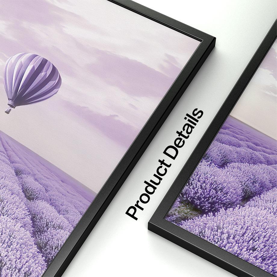 Dreamy Purple Lavender Manor Balon cu aer cald Decor camera de zi Postere și imprimeuri Artă de perete Pictură pe pânză Poze de perete de acasă