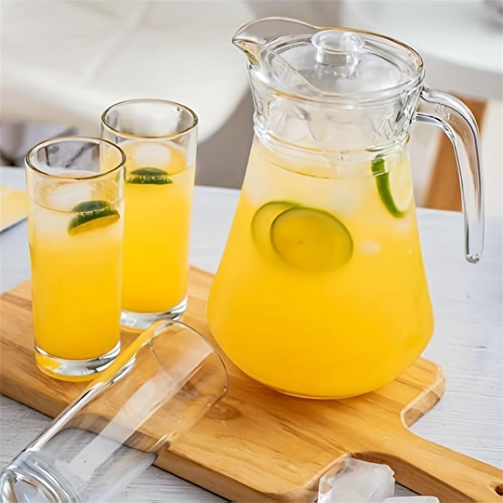 1pc Plastic Teapot, Transparent Curling Pot with Lid and Handle, Heat-resistant and BPA Free Teapot, Suitable for Juice, Milk,