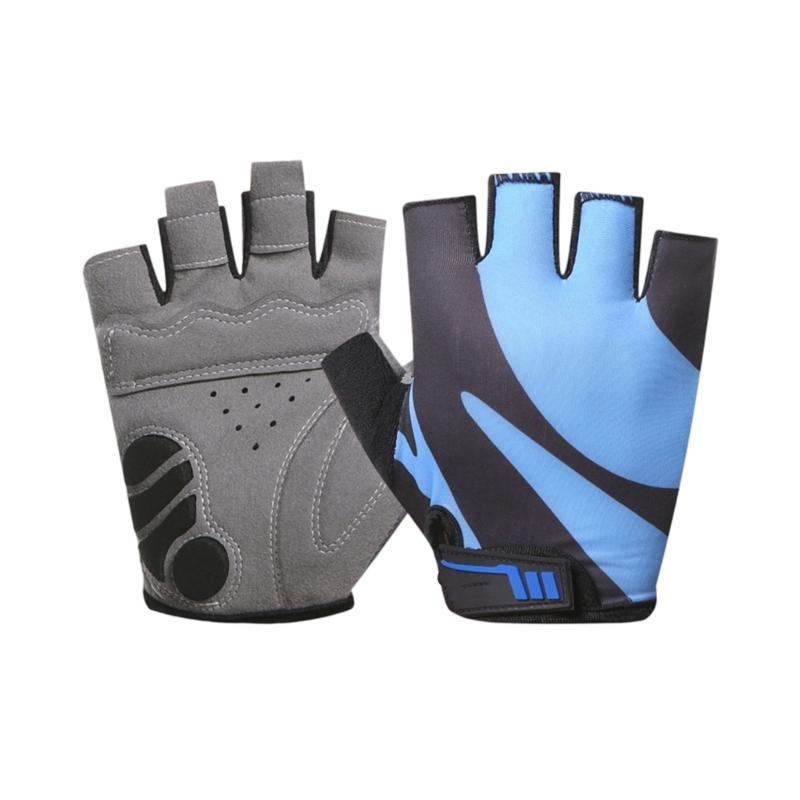 Rutschfester Atmungsaktiver Sporthandschuh Halbfinger Fitnesshandschuh Fingerloser Radhandschuh für Gewichtheben, Training