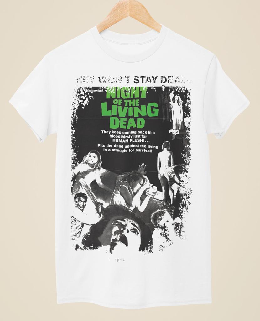 Night Of The Living Dead Movie Poster Inspired Unisex White TShirt