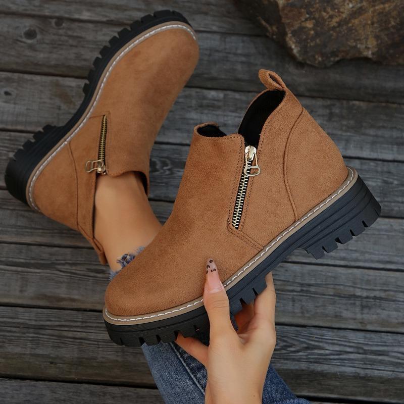 Fashion Women's Ankle Boots 2025 New Chelsea Short Boots Fashion Suede Casual Boot Side Zipper Ankle Boots Big Size43 Botas De Mujer2025
