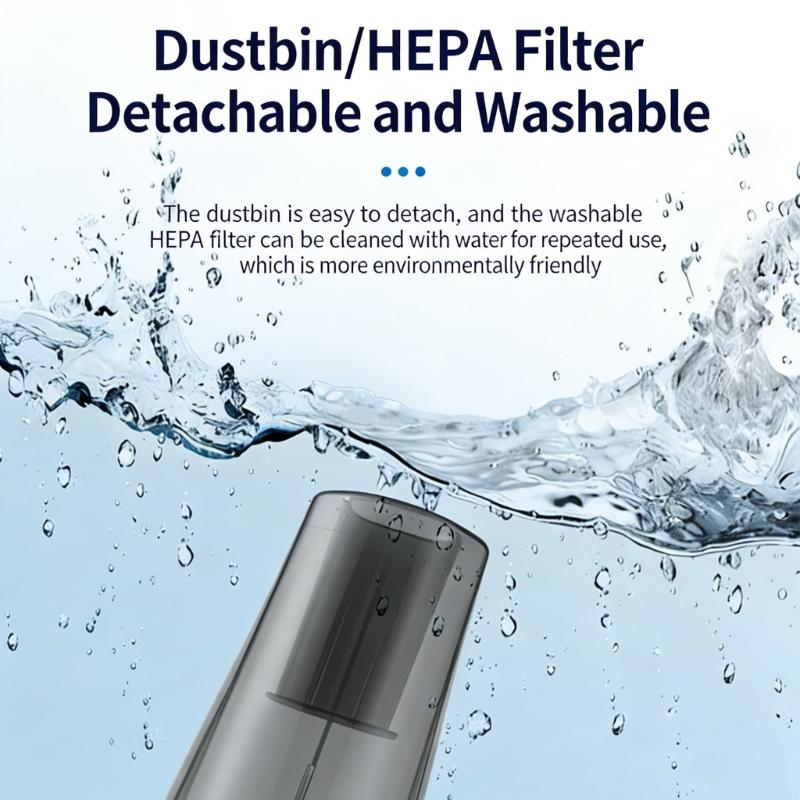 Controlled Handheld Car Vacuum Cleaner with 8000Pa Suction and 6000mAh Battery Wireless Portable