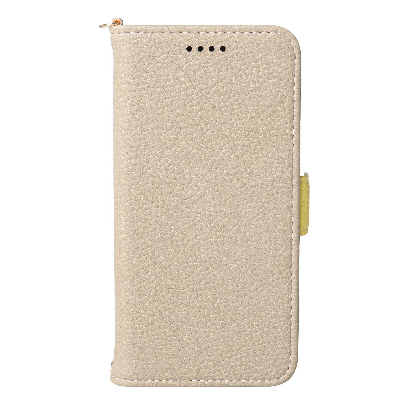 Compatible with Huawei Pura 90 Pro Max: Lychee Pattern Leather Flip Case with Side Buckle. Huawei Nova 15 5G Domestic абрикосовый/коричневый