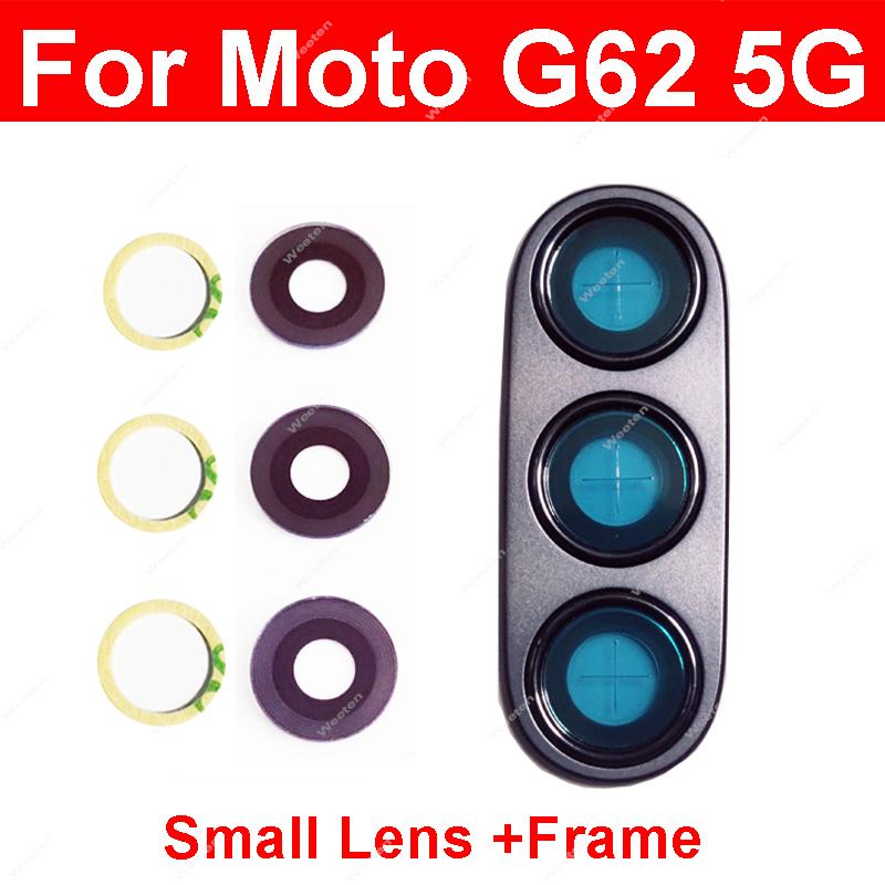 Rear Camera Lens Frame For Motorola Moto G62 5G Back Camera Lens Glass with Frame Cover Holder Replacement Repair Parts