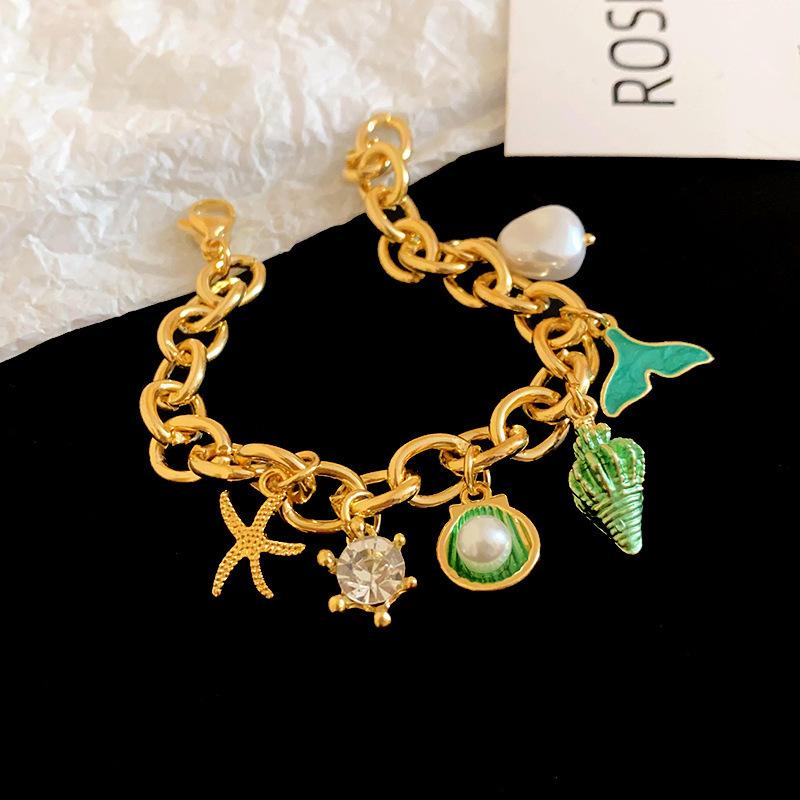 Seaside Vacation Wind Starfish Ocean Series Silver Needle Earrings Summer Personality Temperament Necklace Bracelet Earrings