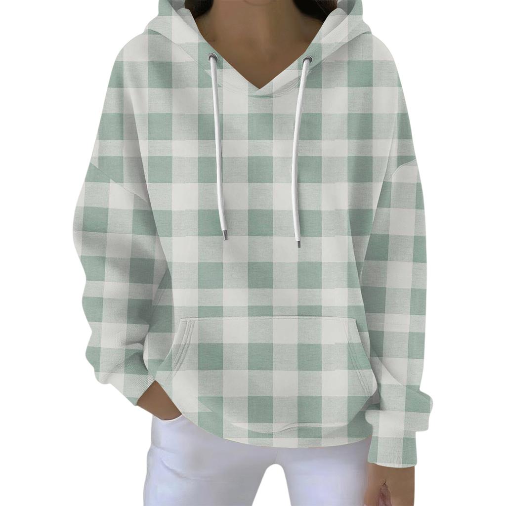 Women's Fashion Casual Hooded Loose Printed Long Sleeve Sweatshirt