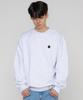 GRAVER [Unisex] Black Odd Flower Embroidered Sweatshirt_Melange White
