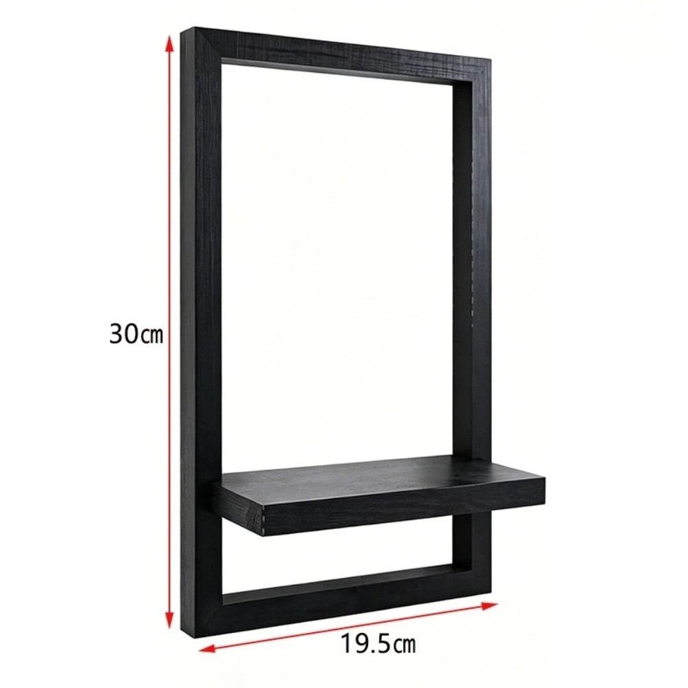 Decorative Wooden Wall Shelf Square Storage Rack Versatile Plant Display Rack Flower Vases