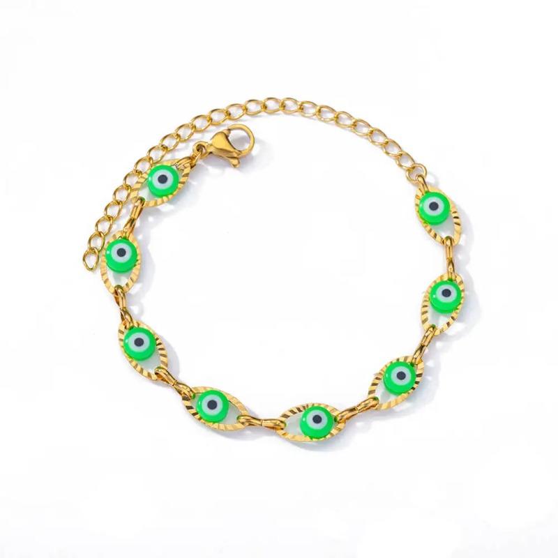 

Gold-plated zircon Devil s Eye palm thin bracelet bracelet opening adjustable female explosive
