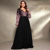 New Style V-Neck Plus-Size Dress, Long-Sleeved Ball Gown, Birthday Party Evening Dress, Party Dress