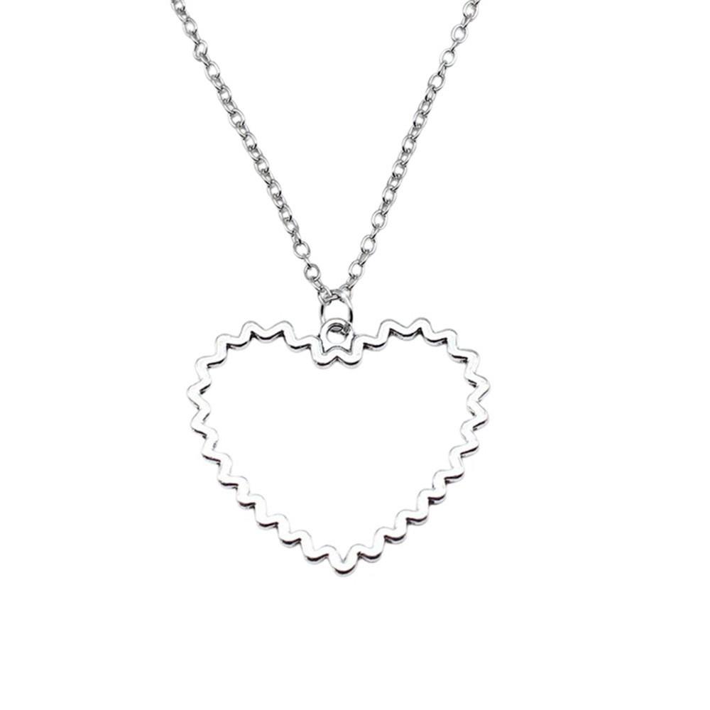 Peach Heart Love Letter Tags Pendant Antique Bronze Silver Metal Boys Collar Necklace Best Seller Gift