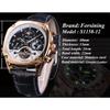 Forsining Men's Fashion Leisure Hollow Multi-function Waterproof Automatic Mechanical Watch S1158-12-A