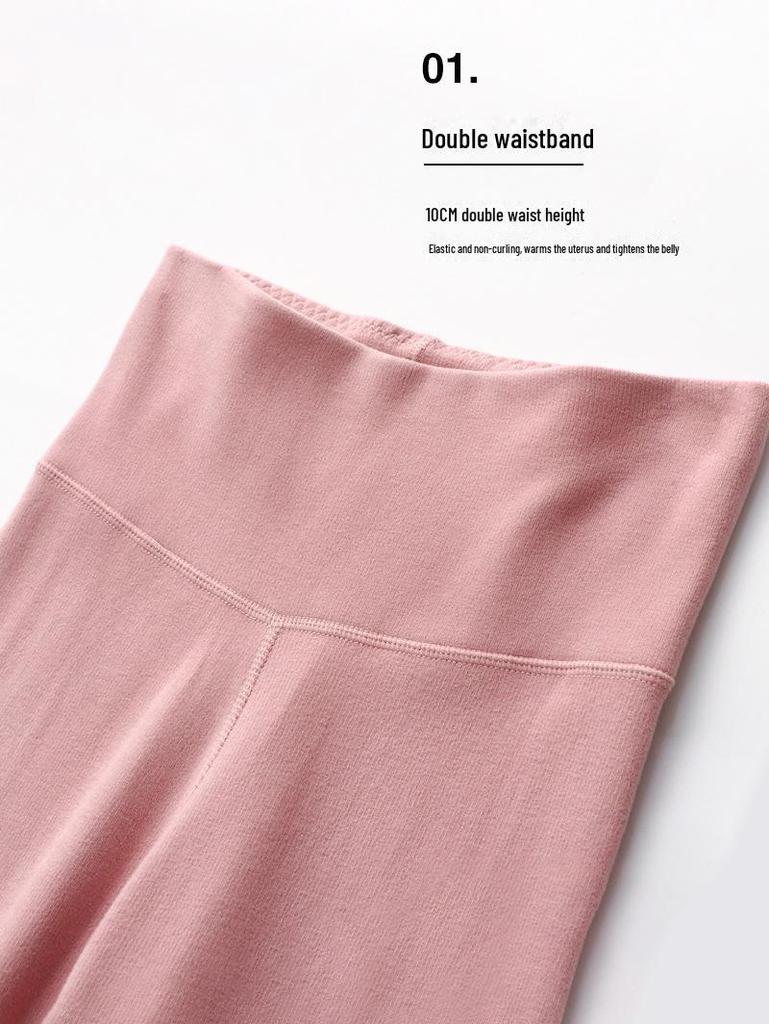 Women's Slim High-Waist German Velvet Warm Pants - Double-Sanded, Body-Heating, 320G for Autumn and Winter