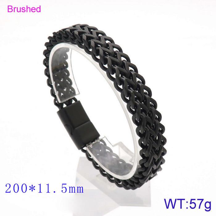 Hand Jewelry, Simple Personalized Woven Double-Row Front And Back Keel Flat Buckle Titanium Steel Men'S Bracelet