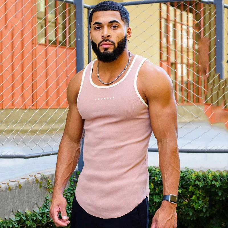 YOUNGLA Men's Summer Fitness Sleeveless Running Vest