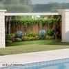 2D Tropical Agave Hanging Vine Wood Fence Backdrop Garden Banner