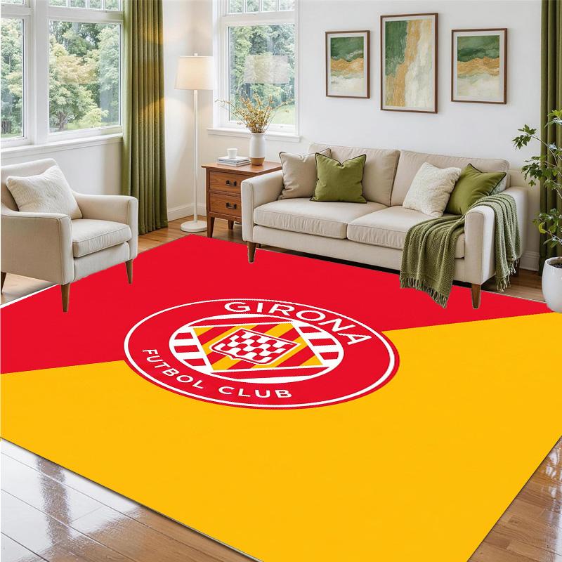 Girona FC Design Crystal Velvet Rug Soft Decorative Mat for Bedroom Entrance