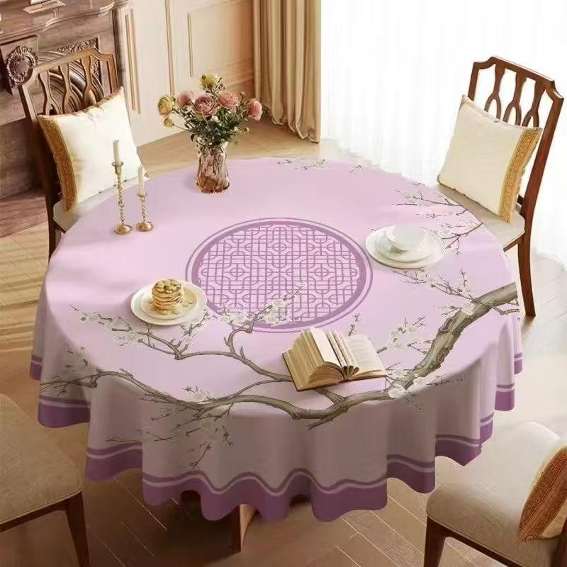 Кругла Скатертина Водонепроникна, Маслостійка Та Прасувальна Скатертина Готельна Кругла Підкладка для Столу Покривна Тканина ПВХ Кругла Скатертина Скатертина Менцю
