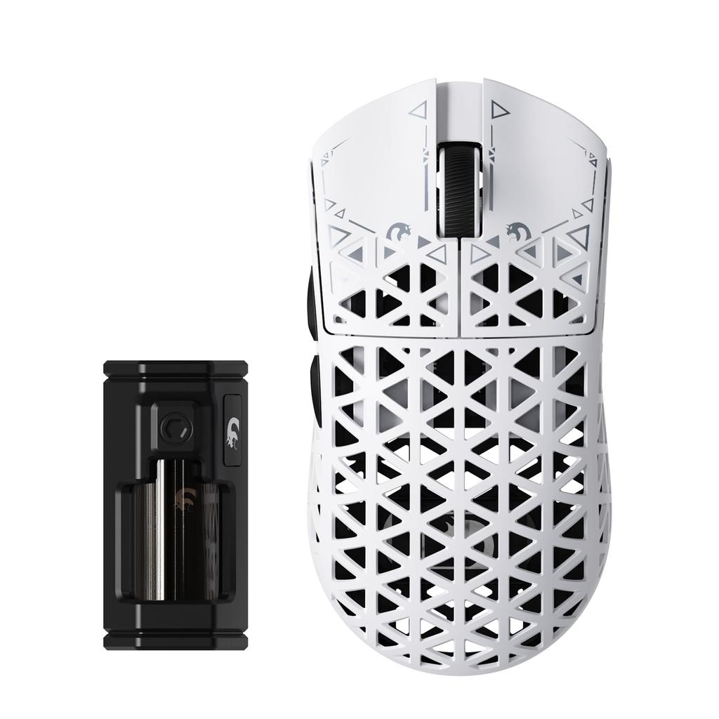 MAMBASNAKE M5 Ultra Carbon Fiber Wireless Gaming Wireless Nordic52840 Mouse, Ultra-Lightweight 39g±3g (PAW3950MAX), 8000Hz, 2.4g/Bluetooth/USB-C,