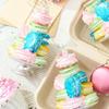 Glass Christmas Tree Ornaments Cute Pink Macaron Cake Sweet Dessert Hanging Baubles for Christmas Tree Holiday Party Home Decor