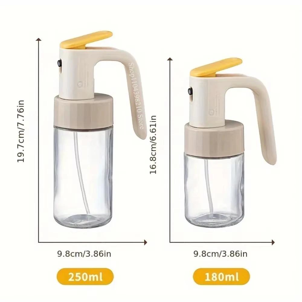Ölsprühflasche 250ml Hochborosilikatglas Speiseölspender Olivenölsprüher Zerstäuber für Heißluftfritteuse Salat