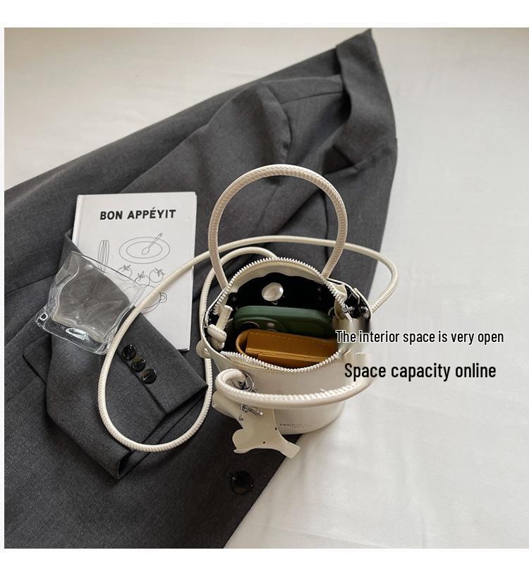 Women's 2025 Trendy Crossbody Bucket Handbag - Niche Design, Popular Lipstick Small Bag