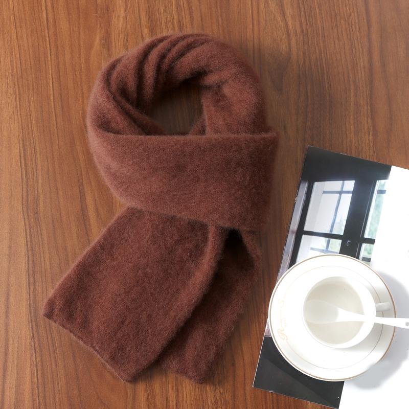 100% Wool Knitted Long Scarf For Women Winter Autumn Soft Warm Solid Luxury Cashmere Shawls Neck Protect Scarves Men 170cmx11cm
