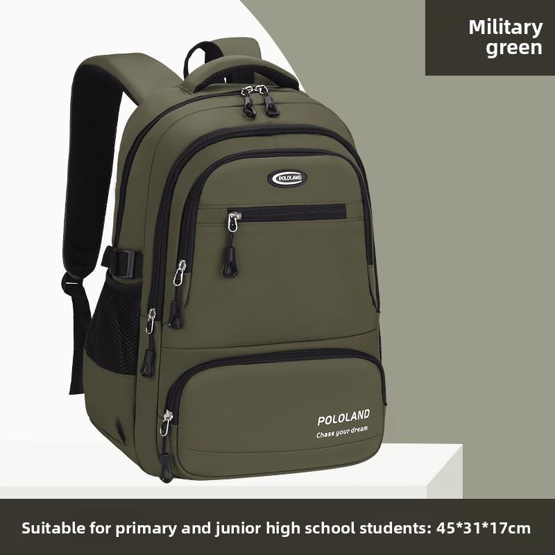 

Color Solid Backpack Multipocket Storage Ergonomic Carry School Bags Student