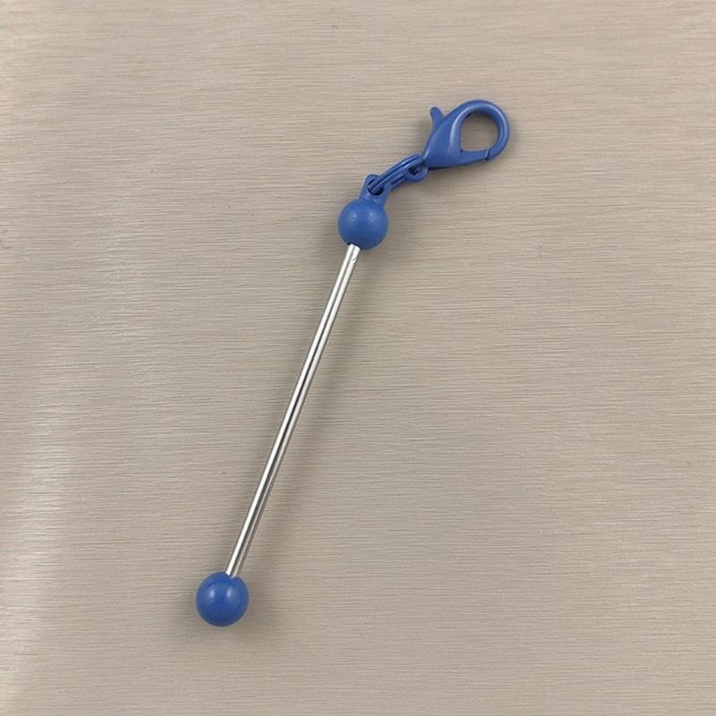 1PC Beadable Keychain Bars Metal Beaded Keyring Lobster Claw Clasp DIY Car Keychain Bag Decor For Jewelry Making