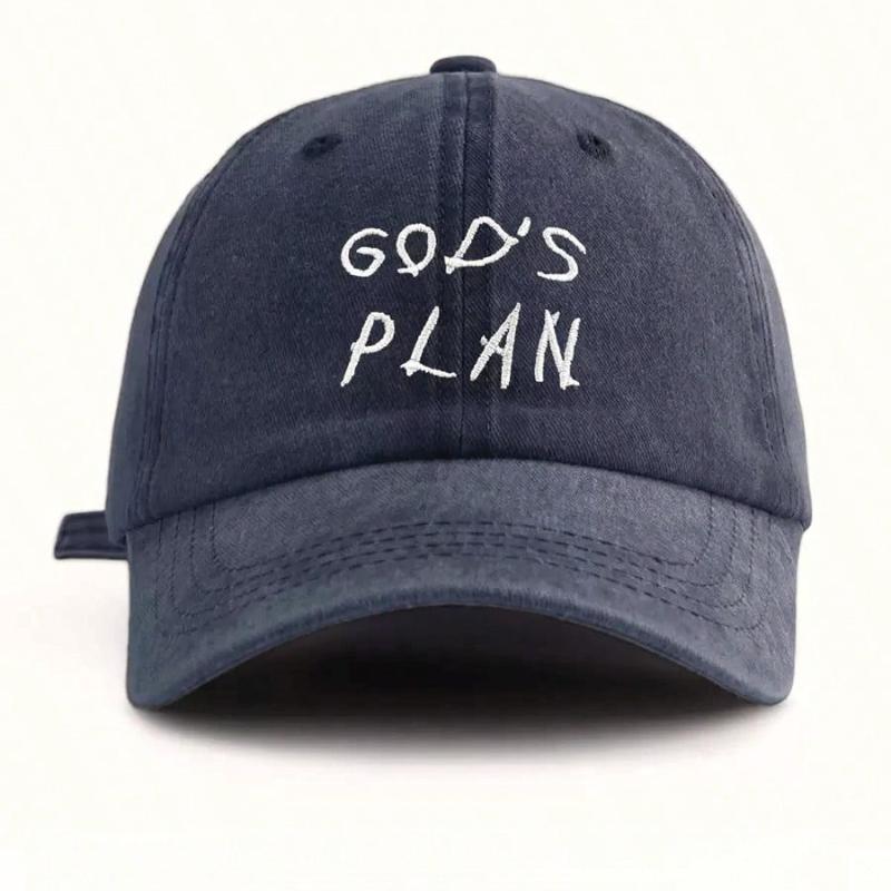 

1Pc GOD IS GOOD Embroidered Washed Baseball Cap,Classic Casual Soft Sweatband AdjustableSize Lightweight Versatile Retro Dad Hat Adjustable темно-синього кольору