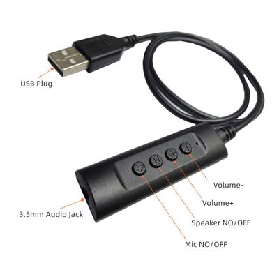 Scheda audio USB leggera Scheda audio esterna USB da 3,5 mm Adattatori USB Convertitori per la registrazione del computer, gioco di eSport