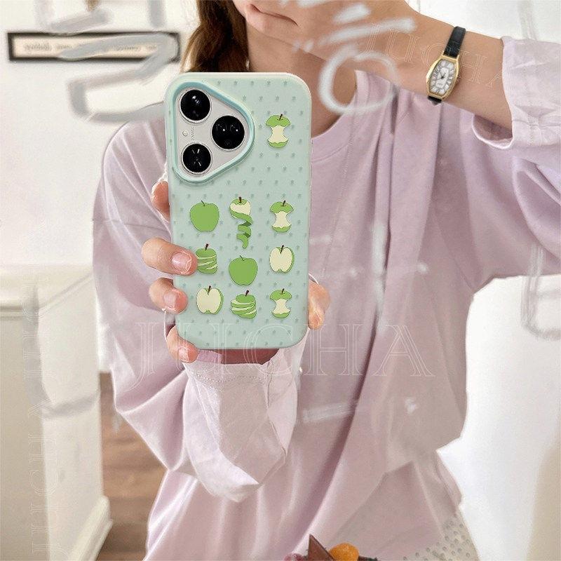 Applicable To Huawei Purapro Mobile Phone Case Fashionable Anti-drop Pultra with Pendant New Green Apple Star