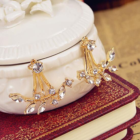 1 Pair Women Earrings Attractive Jewelry Gift Mini Women Rhinestone Ear Studs for Wedding