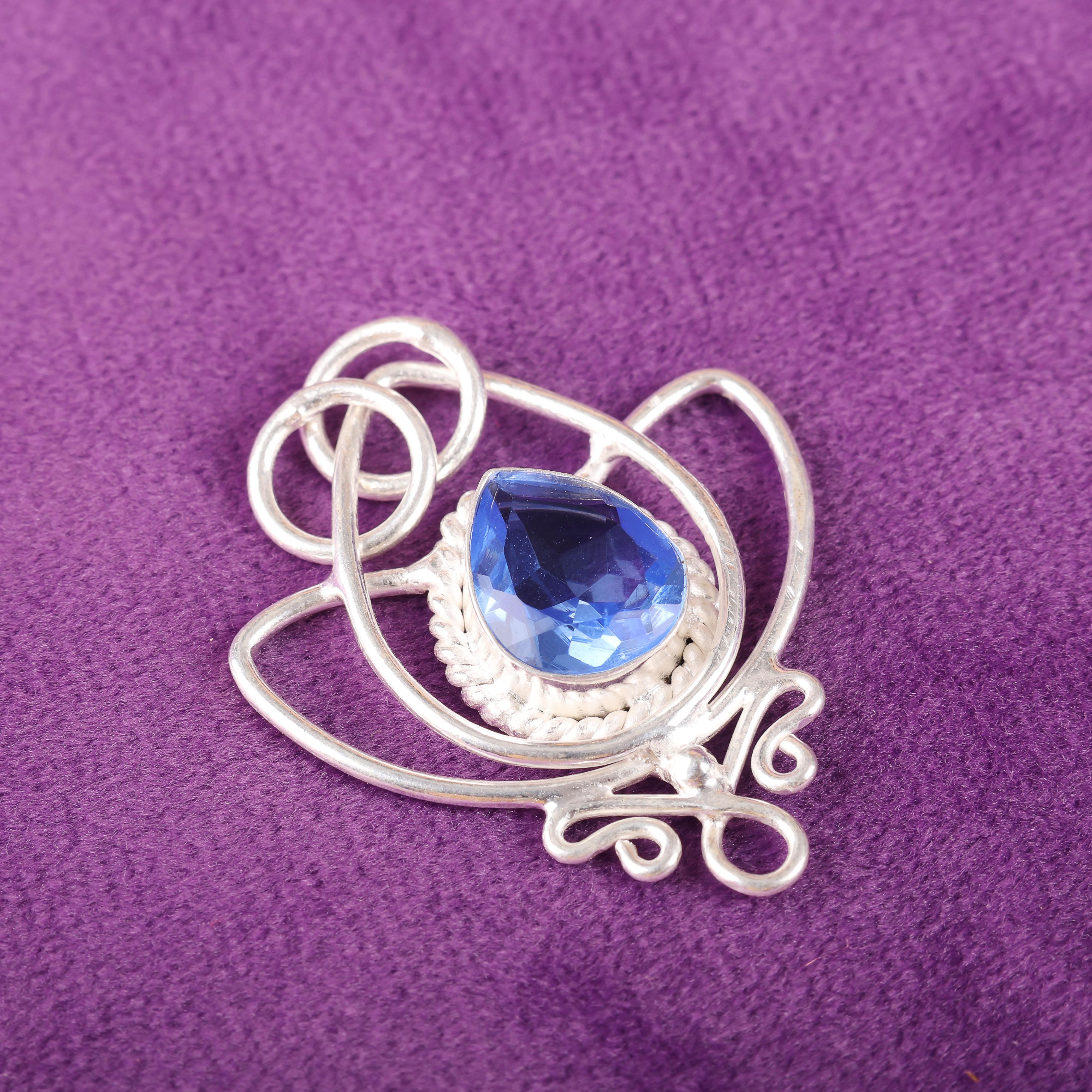 

Танзанит Кулон из драгоценного камня ручной работы, Кулон из серебра 925 пробы, Ослепительное украшение, Кулон для подарка на помолвку 1.44 Inches синий