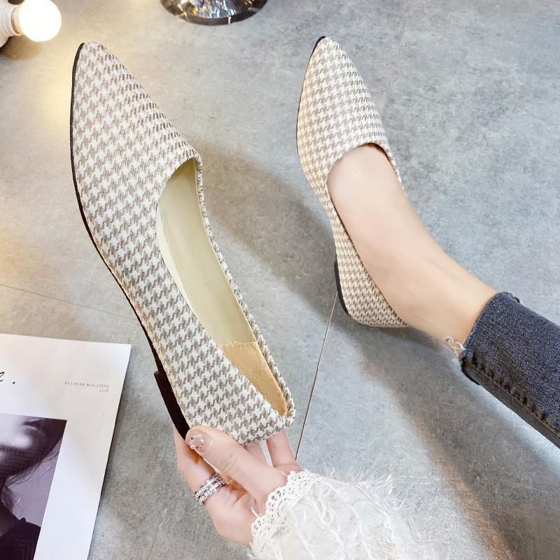 

Модные женские лоферы на плоской подошве в полоску, смешанных цветов, неглубокие слипоны, балетки, кроссовки, обувь, женские мокасины с острым носком и мягкой подошвой 2025 5 бежевый