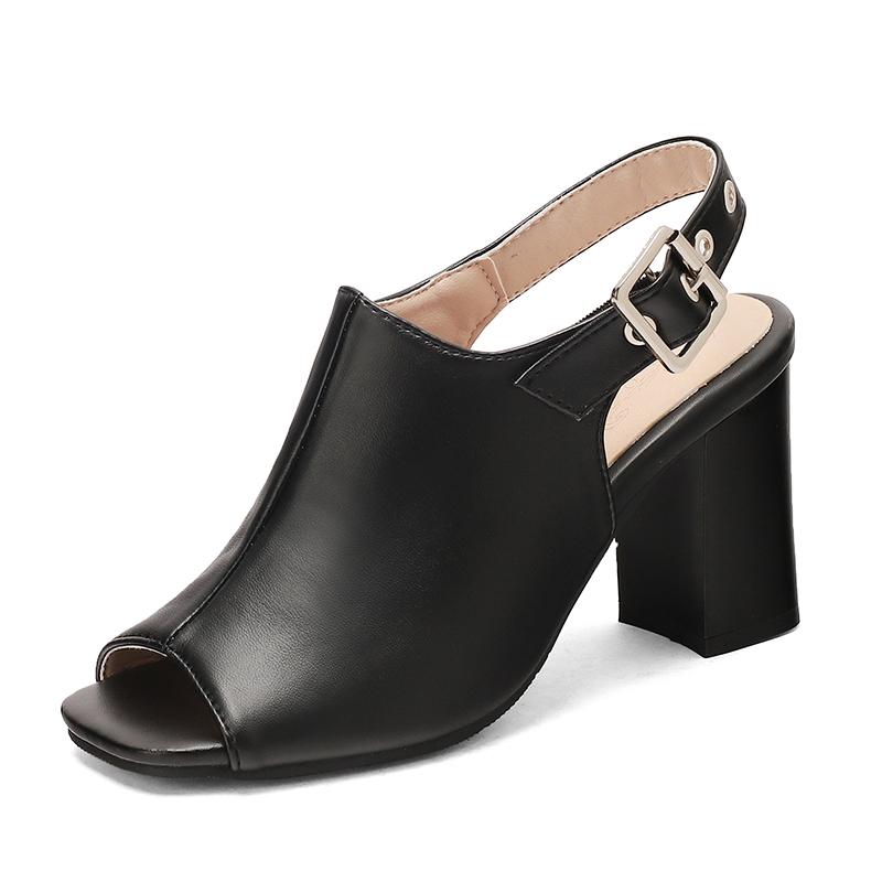 Women's High-heeled Sandals Spring and Summer New Thick-heeled Large-size Fish-mouth Sandals