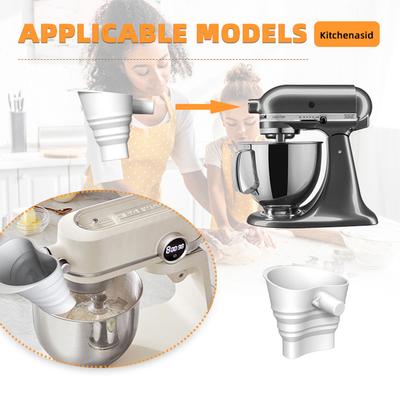 Faltbarer Mehltrichter für Kitchen Aid Mixer, Einfach zu befüllendes, spritzfreies Zubehör, Spritzschutz-Zubehör, Passend für Kippkopf 4,5–5 Qt